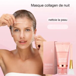 Masque d'emballage de nuit au collagène avec brosse