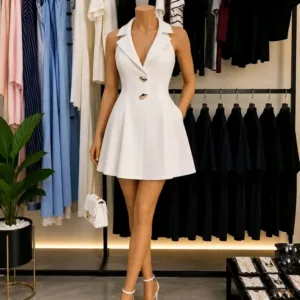 Robe courte sans manches